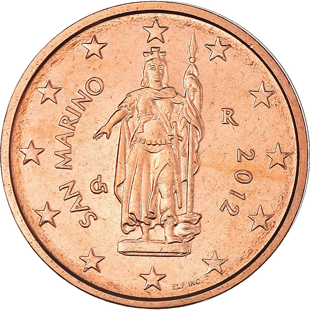 San Marino,
2 céntimos de euro,
2012