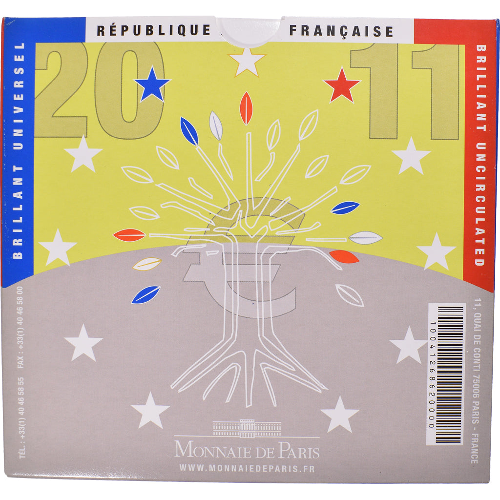 Francia,
1 céntimo a 2 euros,
2011