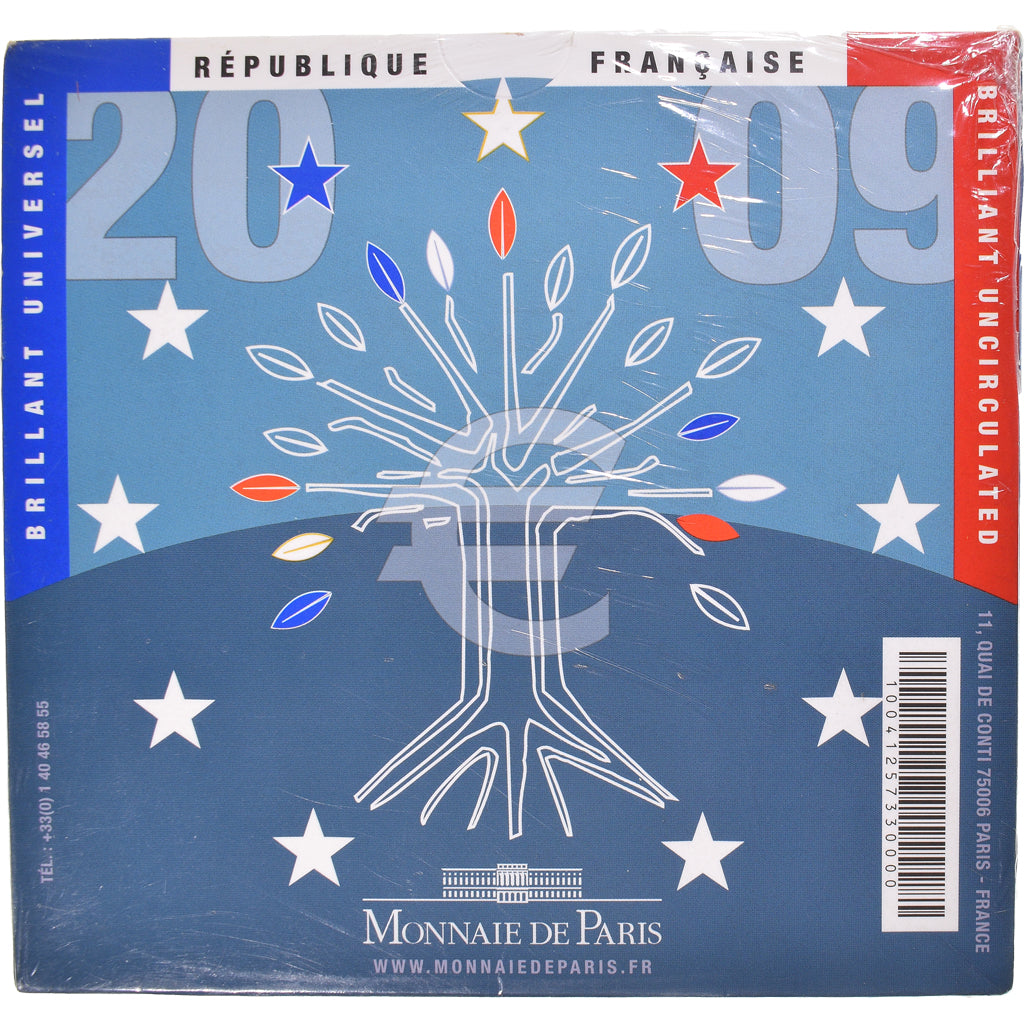 Francia,
1 céntimo a 2 euros,
2009