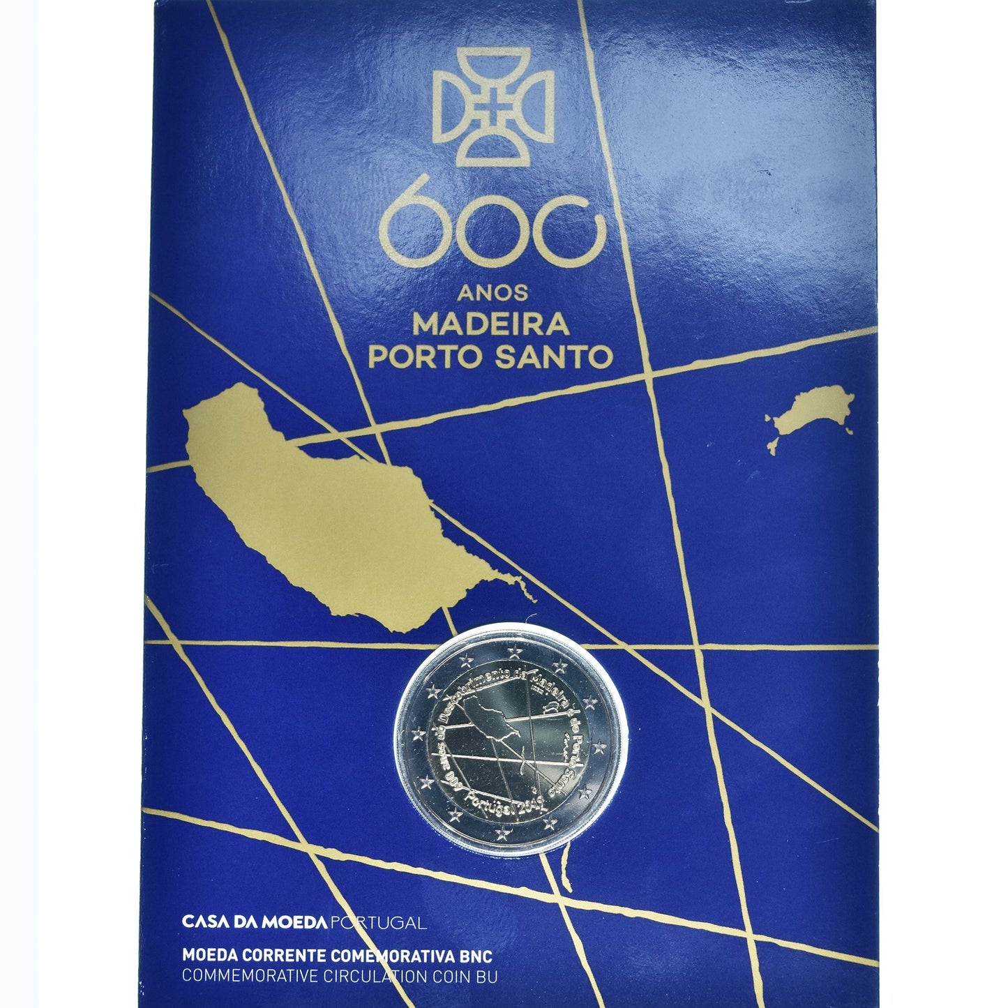 Portugal,
2 euros,
600 años Madeira Porto Santo