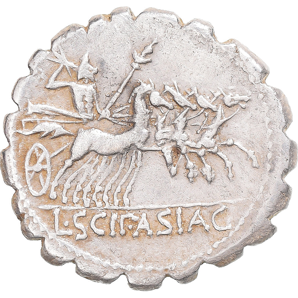 Acuñar,
Escipia,
Denario Serrato