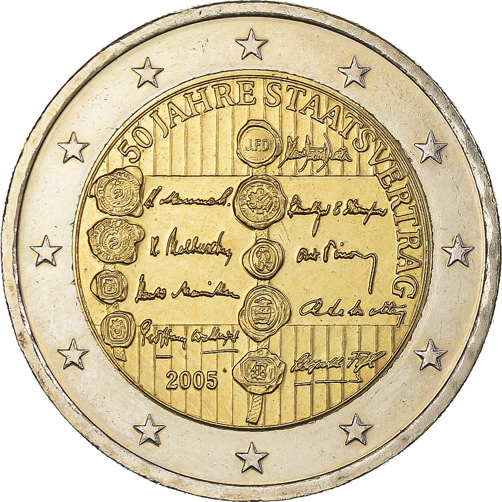 Austria,
2 euros,
Tratado de Estado