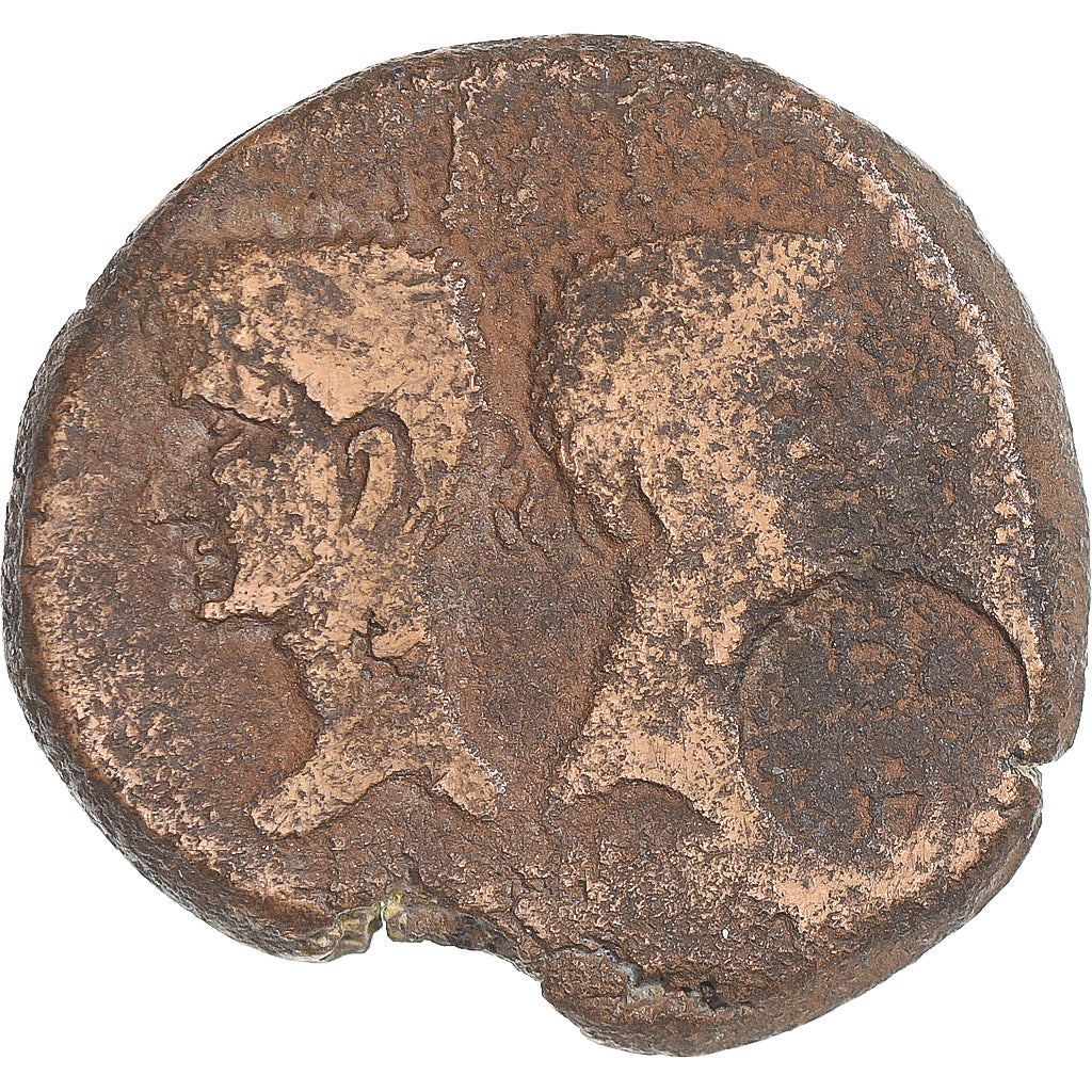 Moneda,
Augusto y Agripa,
Como