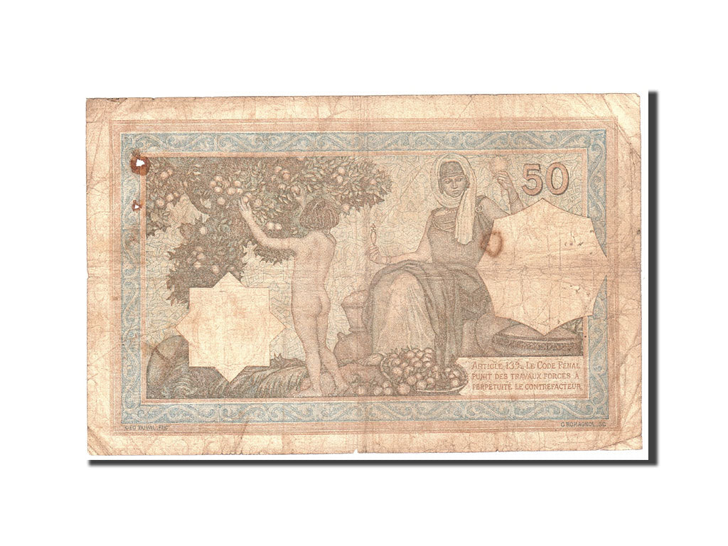 Billete de banco,
Argelia,
50 francos