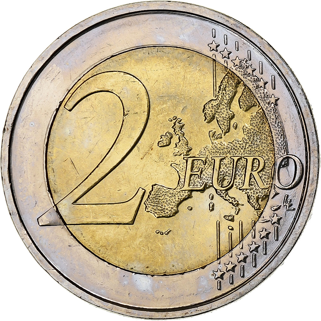 Bélgica,
2 euros,
10.º aniversario del emú