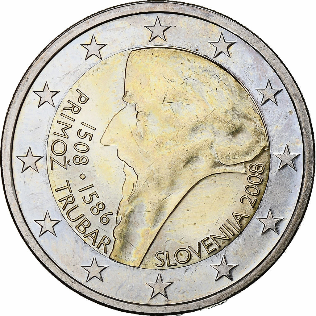 Eslovenia,
2 euros,
Primoz Trubar