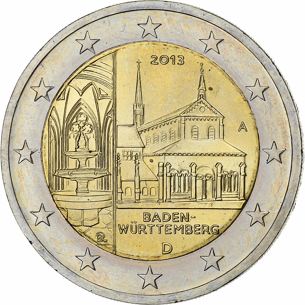 Alemania,
2 euros,
Baden-Wurtemberg