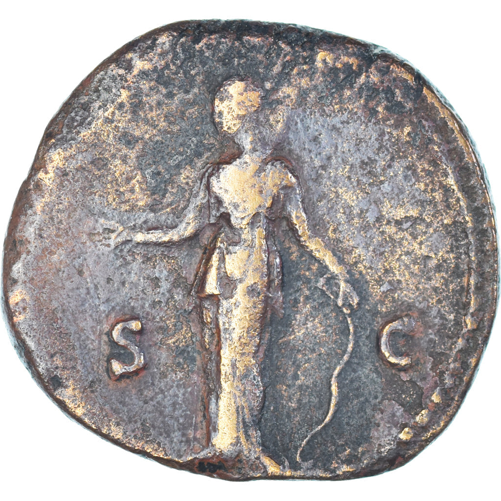 Acuñar,
Faustina II,
dupondio