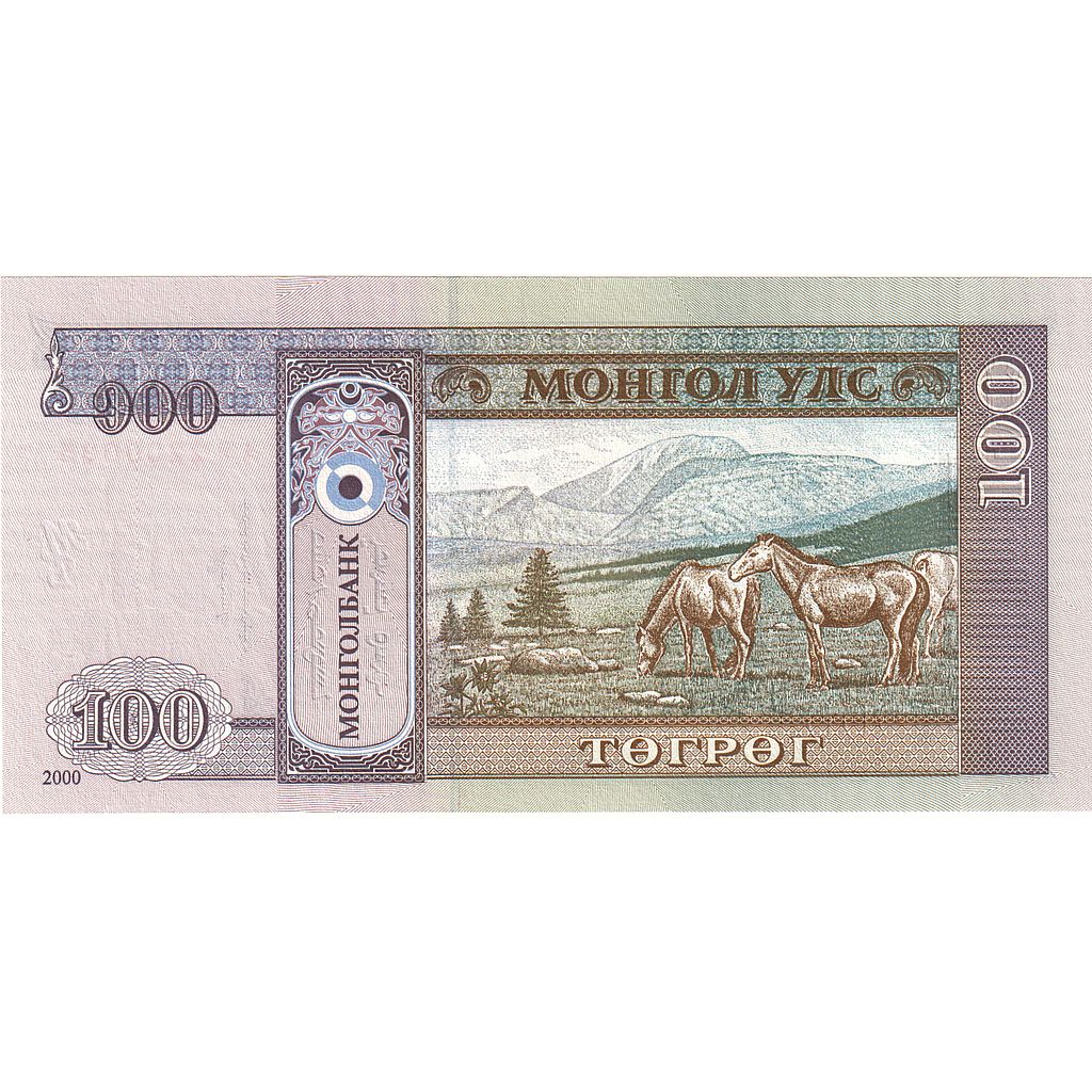 billete de banco,
Mongolia,
100 tugriks