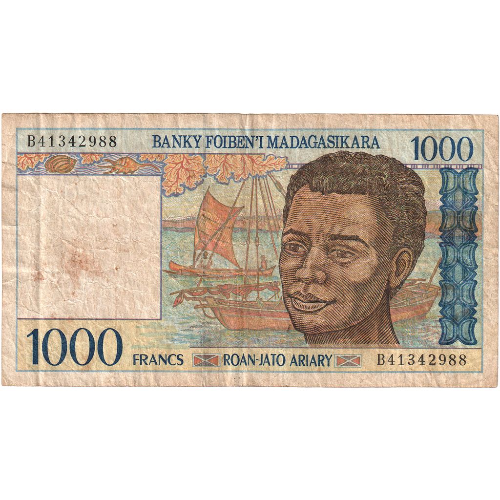 Madagascar,
1000 francos = 200 ariary,
F(12-15)