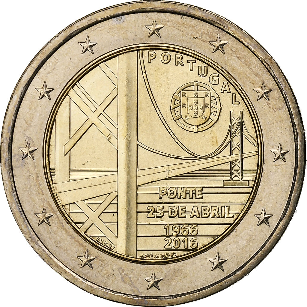 Portugal,
2 euros,
Puente del 25 de abril