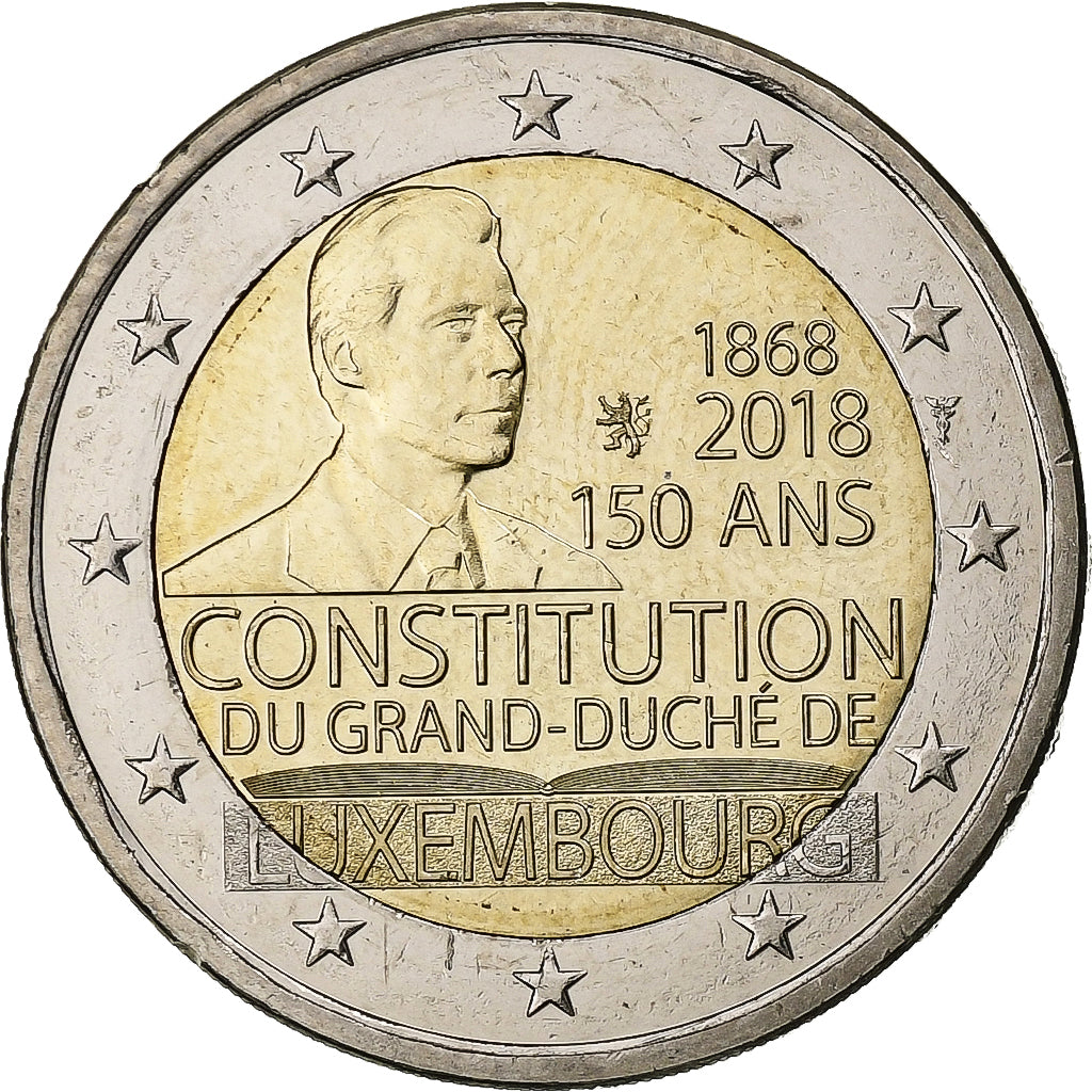 Luxemburgo,
2 euros,
Enrique I Constitución de Luxemburgo
