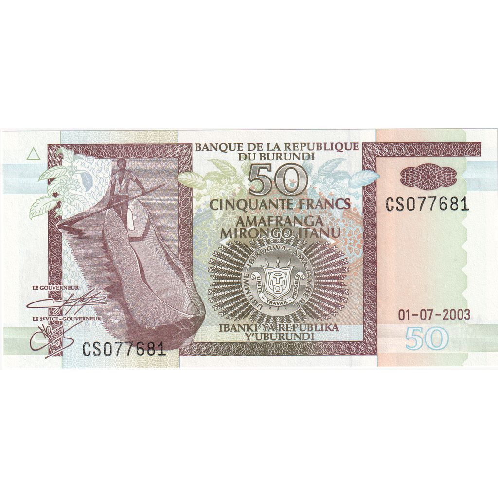 Burundi,
50 francos,
2003-07-01