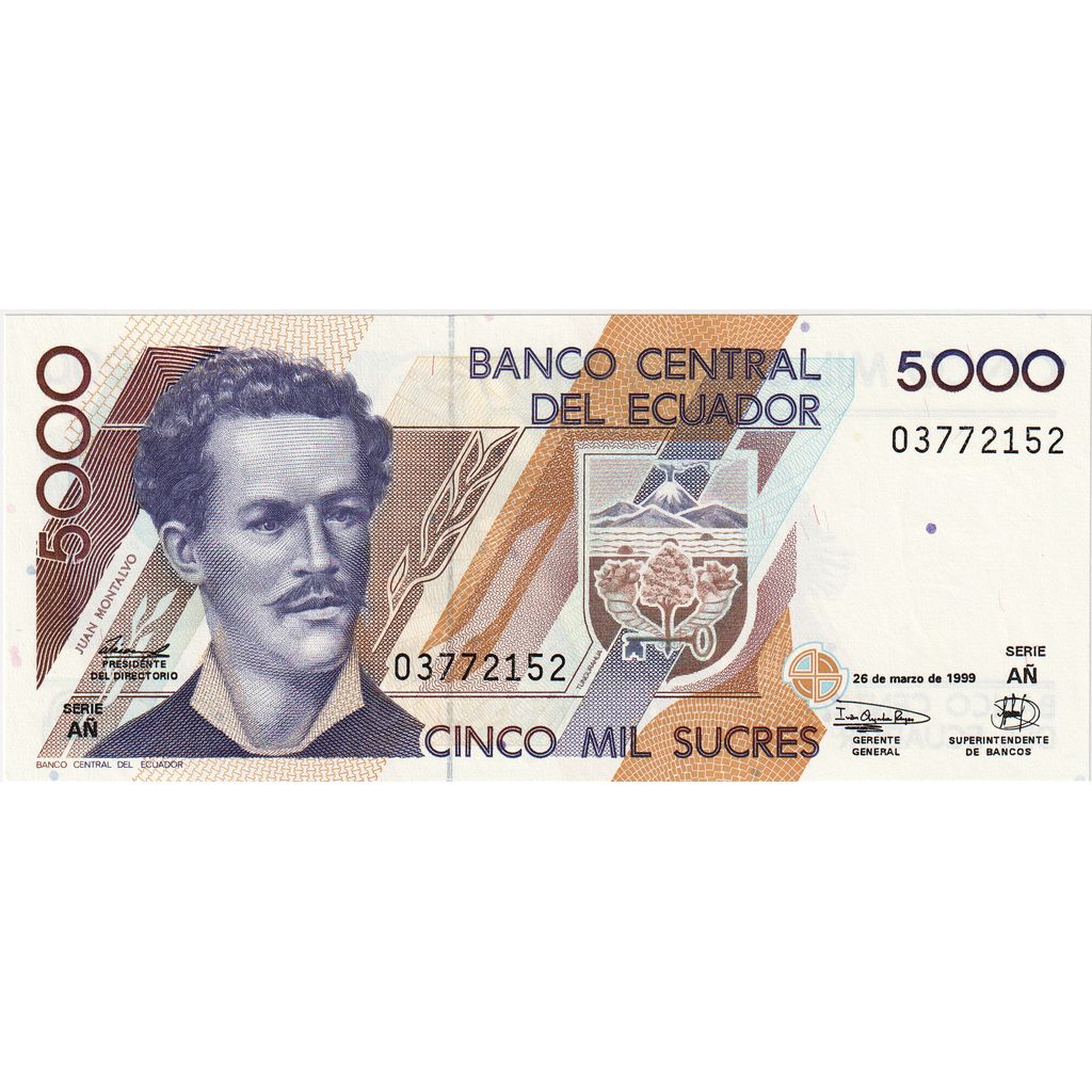 Ecuador,
5000 Sucres,
1999-03-26