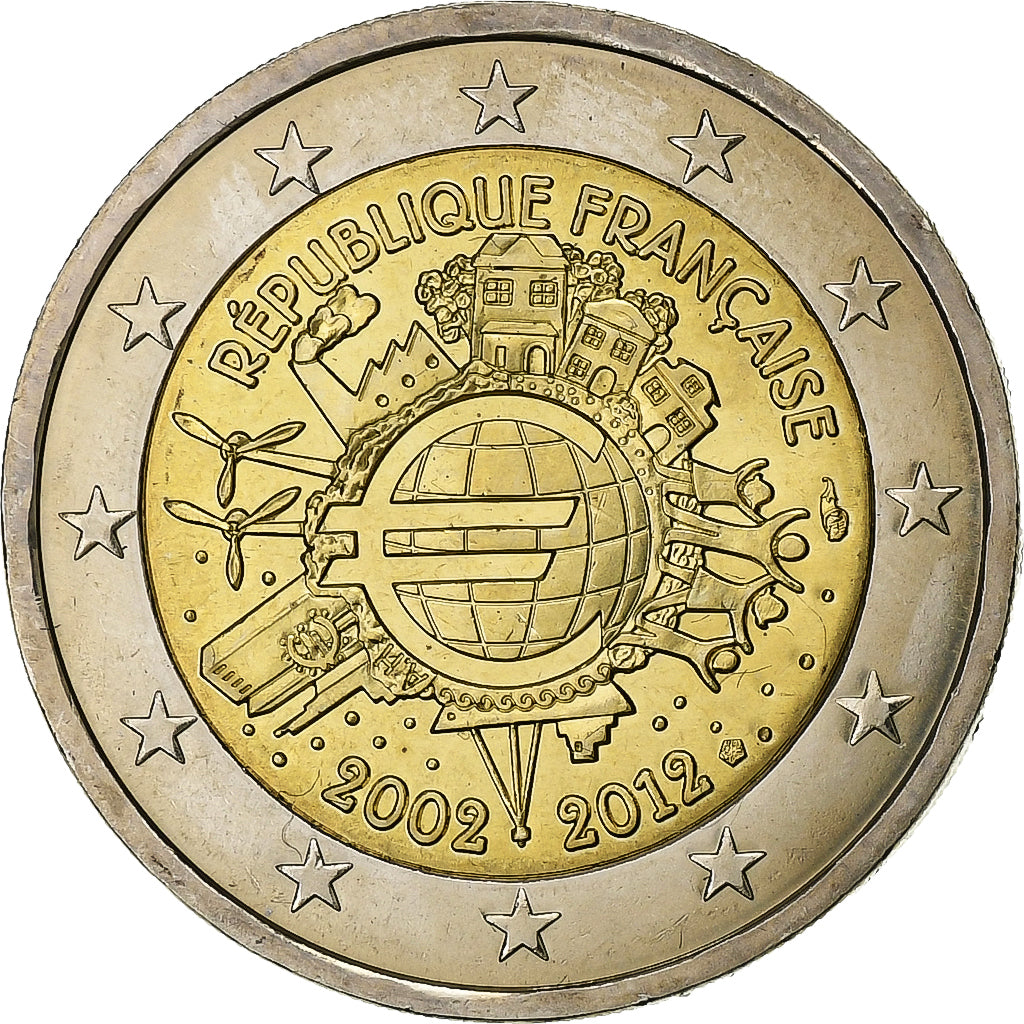 Francia,
2 euros,
euros 2002-2012