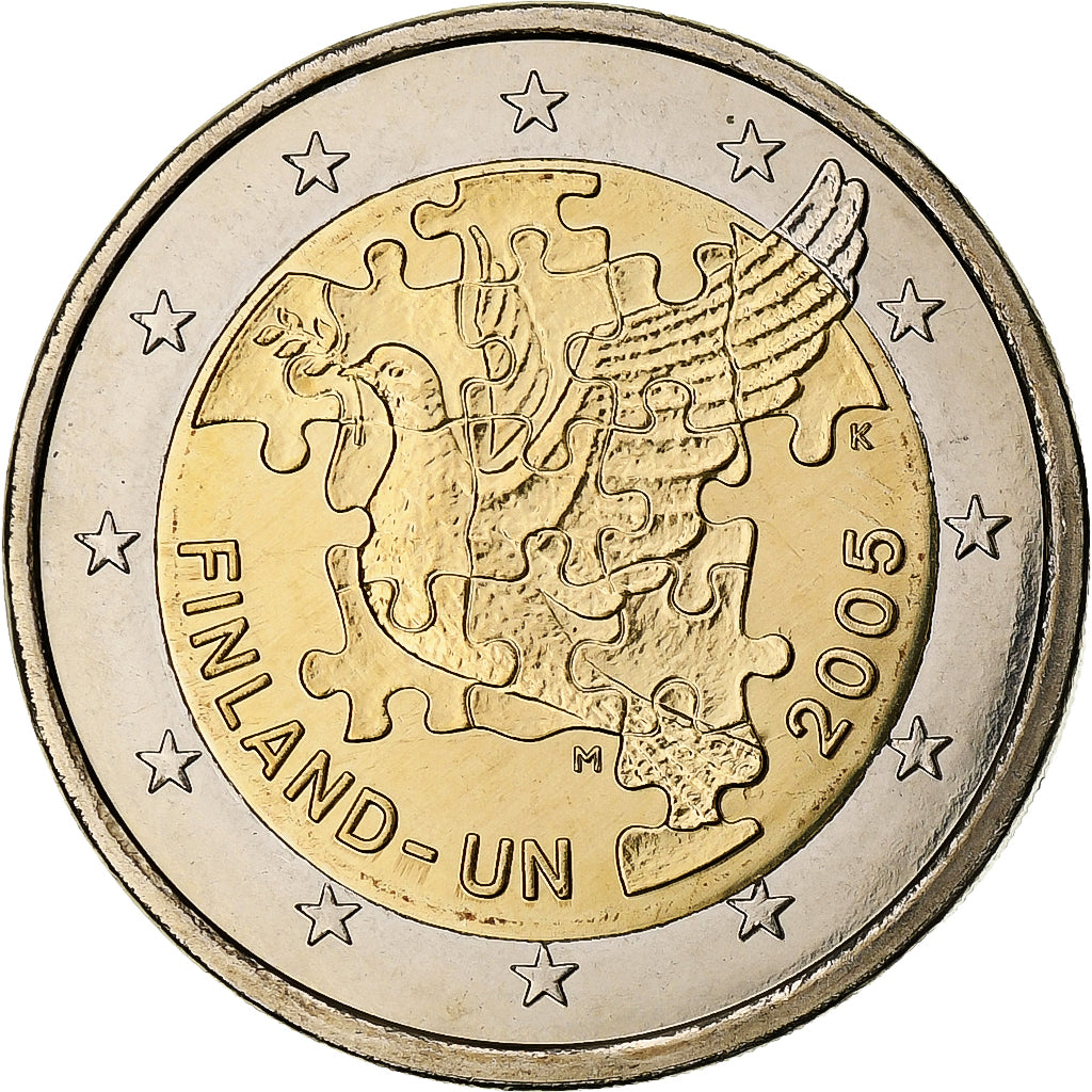 Finlandia,
60.º aniversario de la ONU,
2 euros
