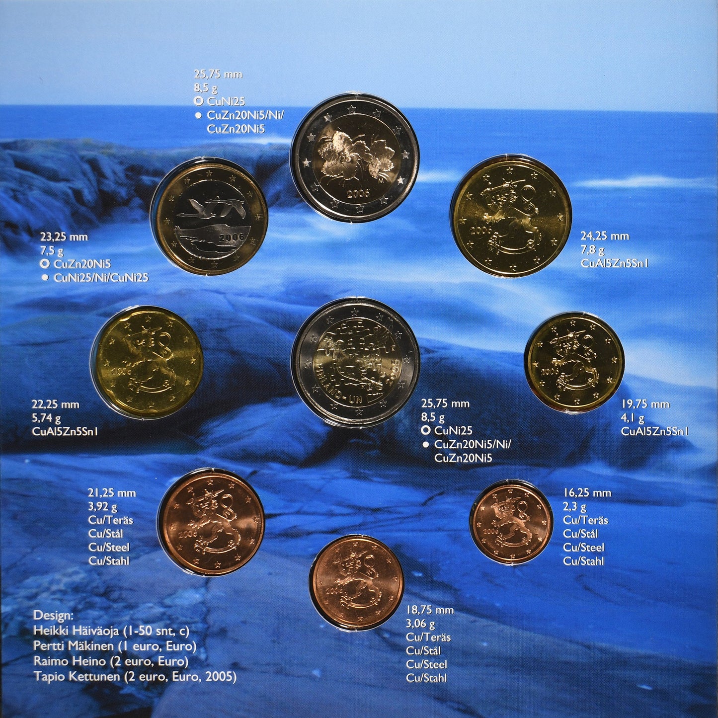 Finlandia
Set de 1 unidad - 2 euros + 2 €
FDC