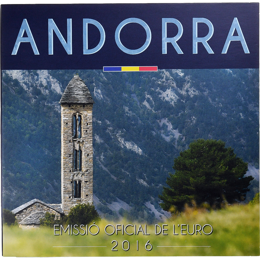Andorra,
Serie 1 cts. - 2 euros,
Tarjeta de monedas BU