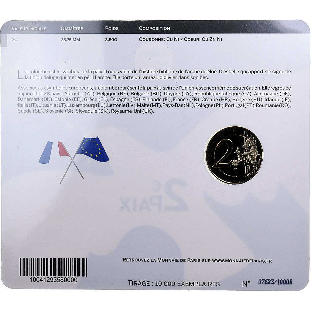 Francia,
2 euros,
Paz en Europa