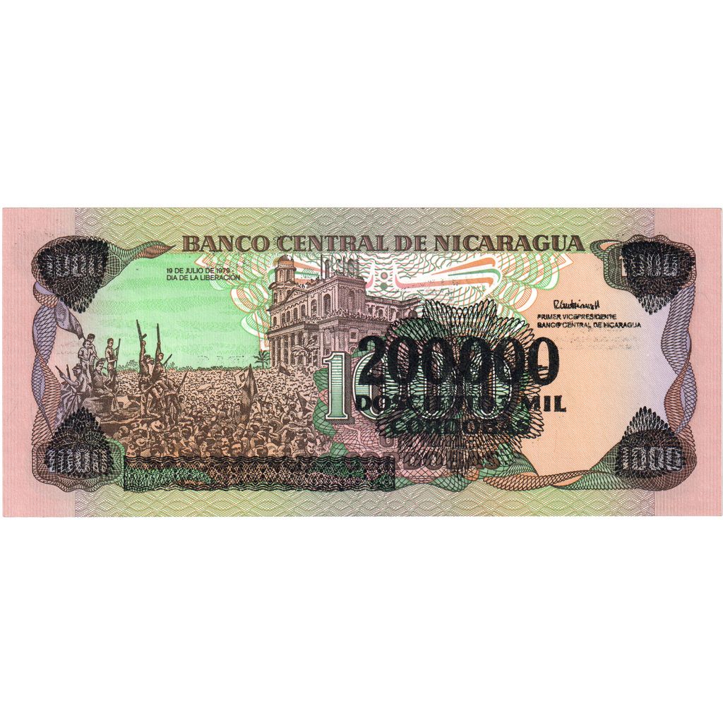 Nicaragua,
200,
000 córdobas en 1000 córdobas