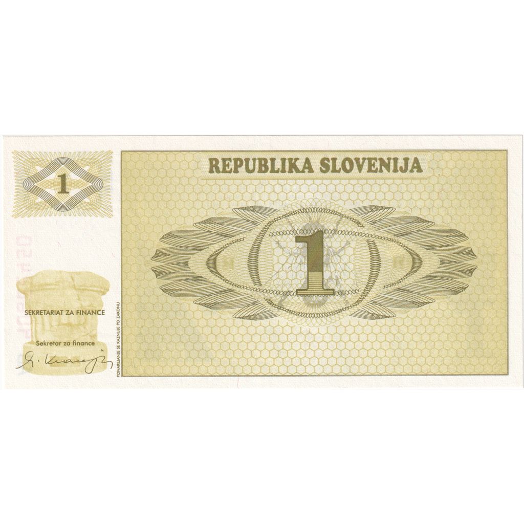 Eslovenia,
1 tólar,
UNC(65-70)
