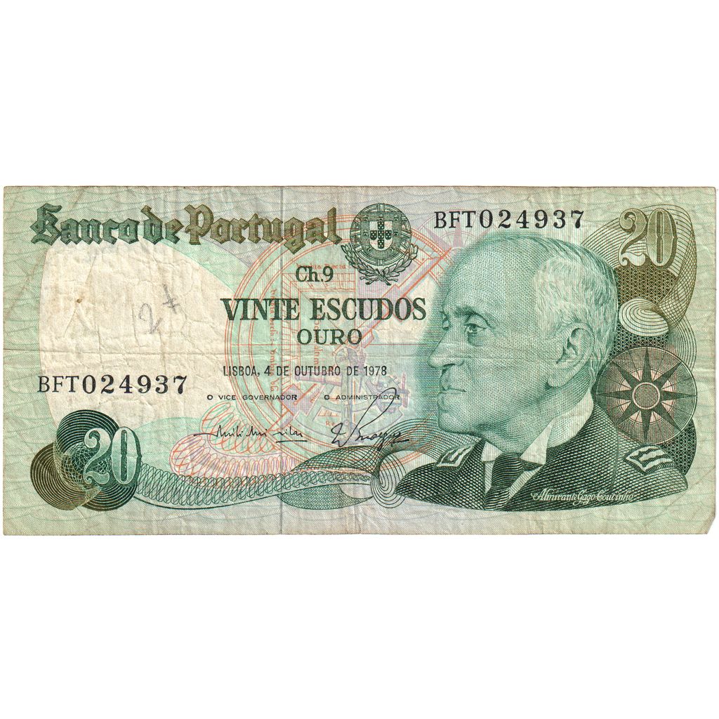 Portugal,
20 escudos,
1978-10-04