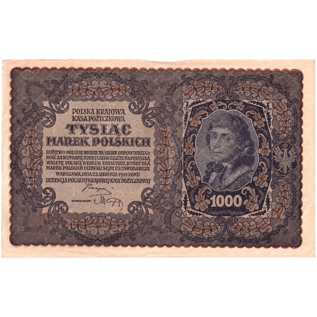 Polonia,
1000 Mark,
1919-08-23