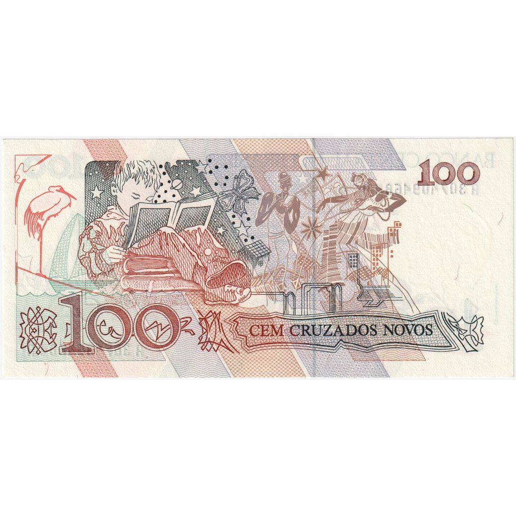 Brasil,
100 Cruzados Novos,
UNC(65-70)