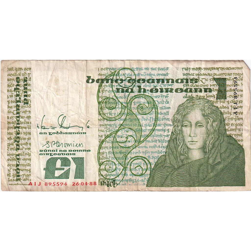 República de Irlanda,
1 libra,
9 de enero de 1989