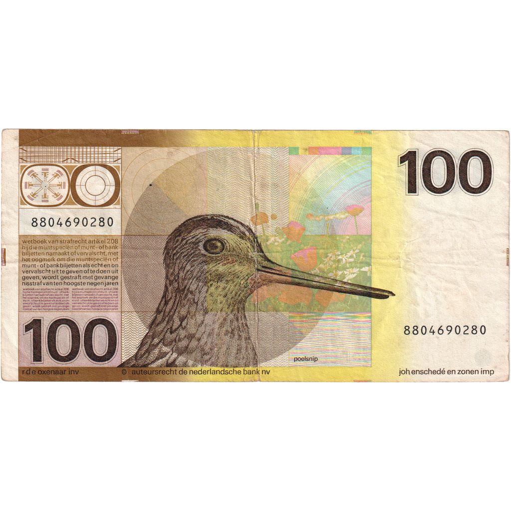 Países Bajos,
100 florines,
1977-07-28