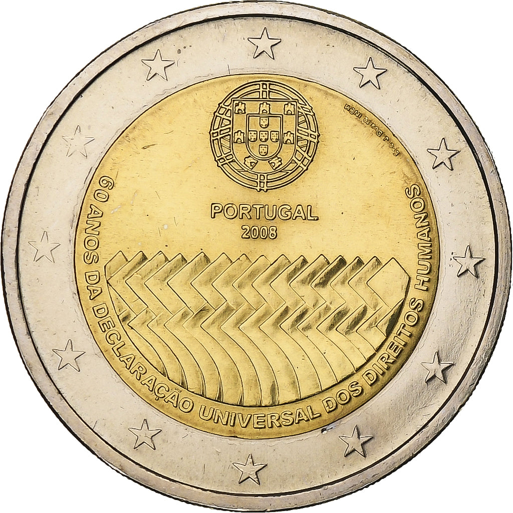 Portugal,
2 euros,
60 años de la declaración universal de los derechos del hombre