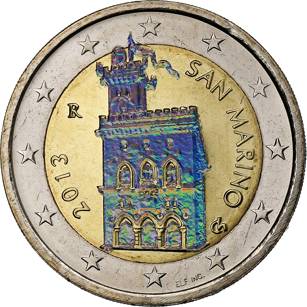 San Marino,
2 euros,
Iridiscente