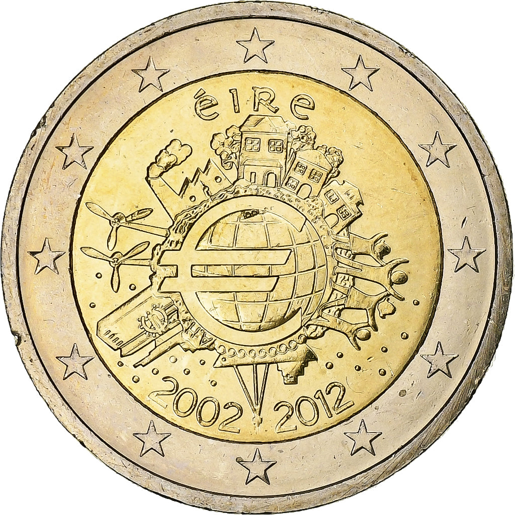 Irlanda,
2 euros,
10 años de euros en efectivo