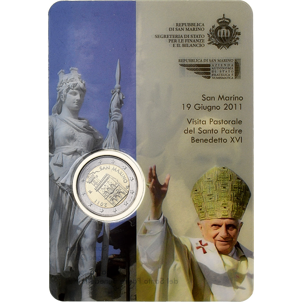 San Marino,
2 euros,
Visita pastoral del Papa Benedicto XVI