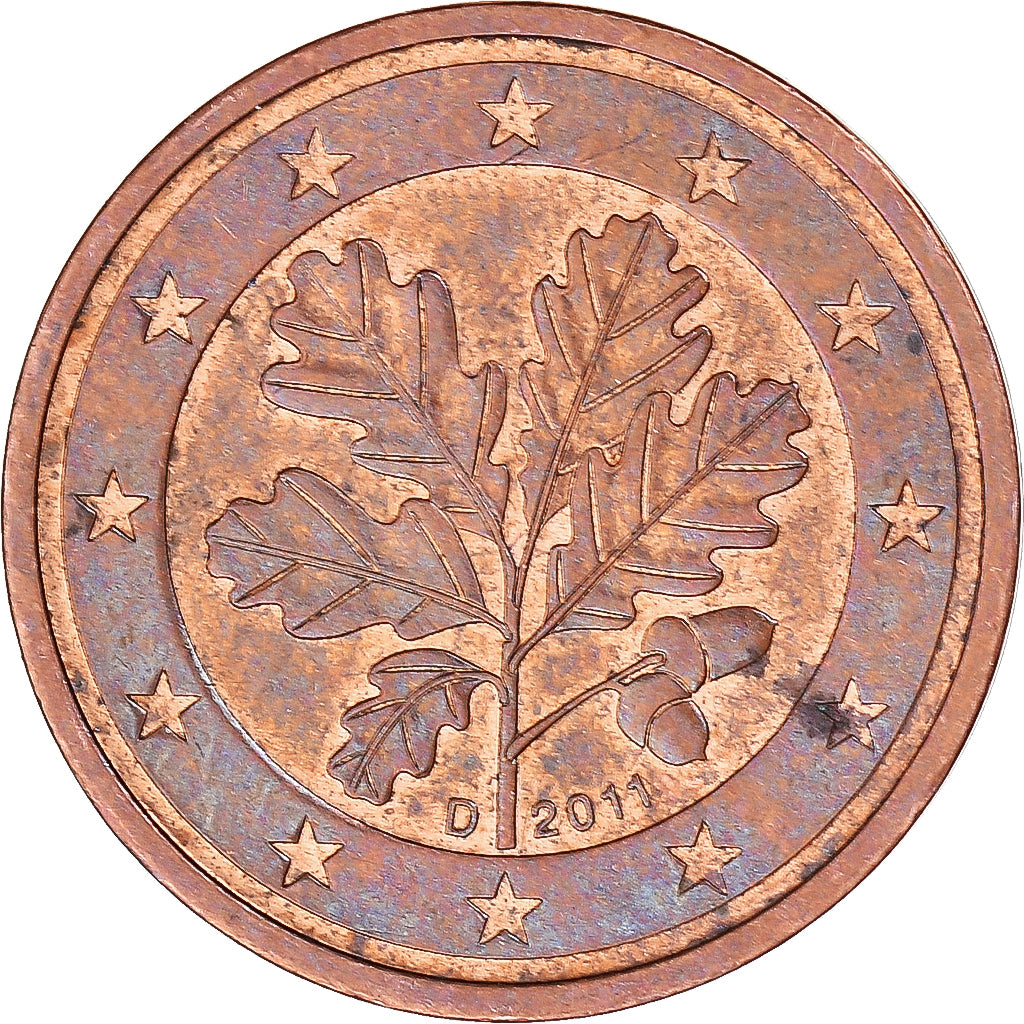 ALEMANIA - REPÚBLICA FEDERAL,
2 céntimos de euro,
2011
