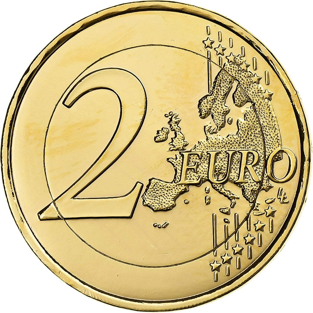 Francia,
2 euros,
Moneda de fantasía .Dorée