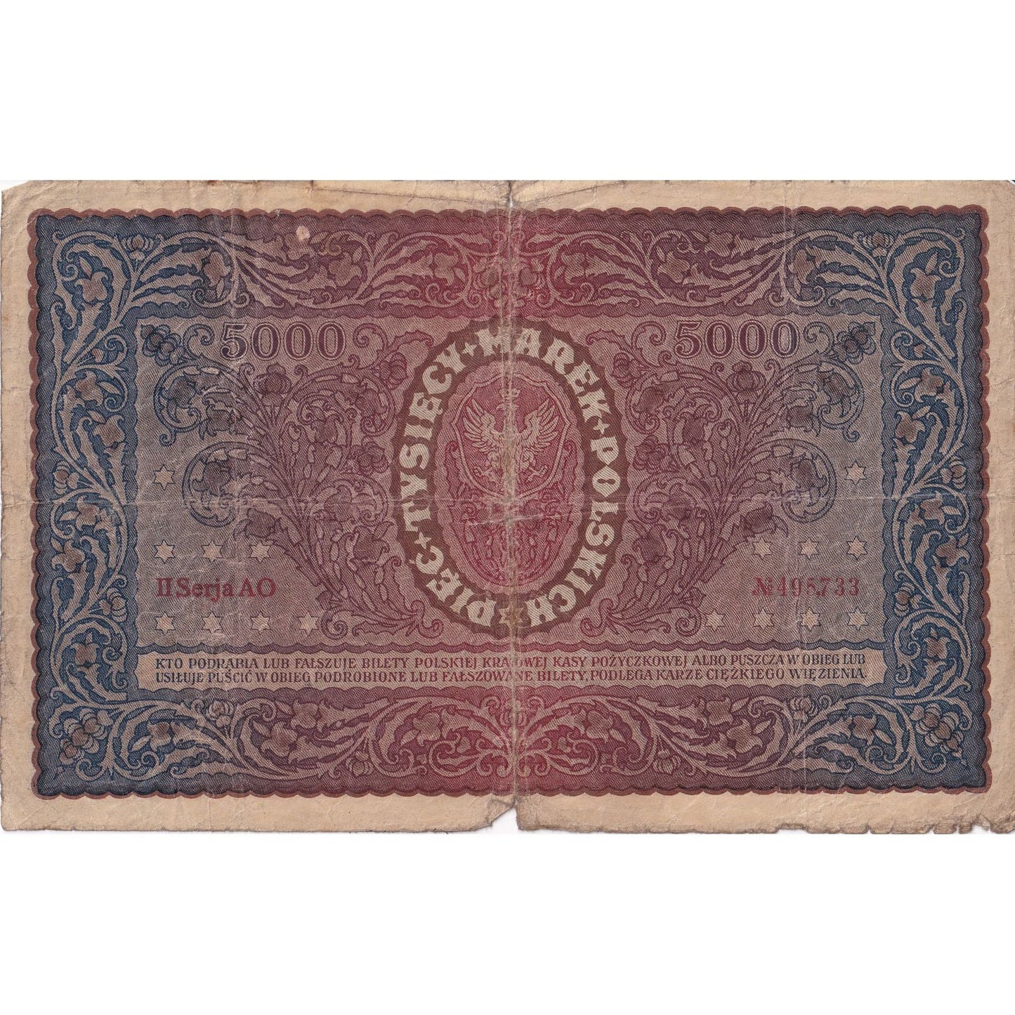Polonia,
5000 Mark,
1920
