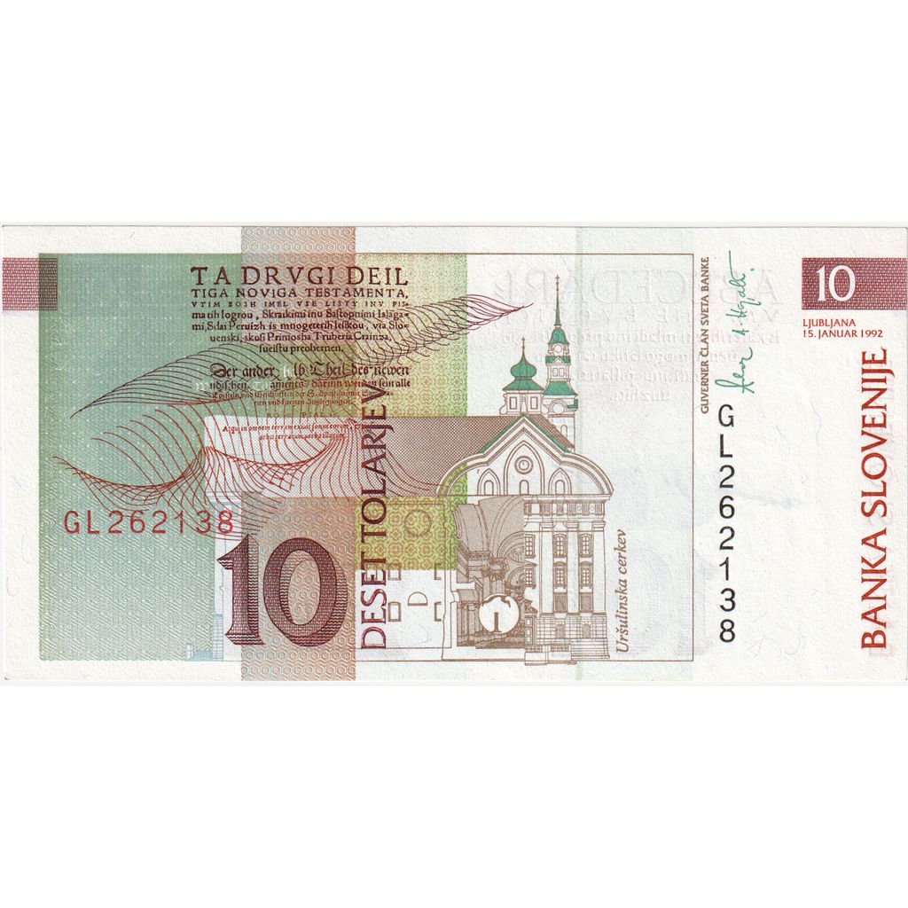 Eslovenia,
10 Tolarjev,
1992