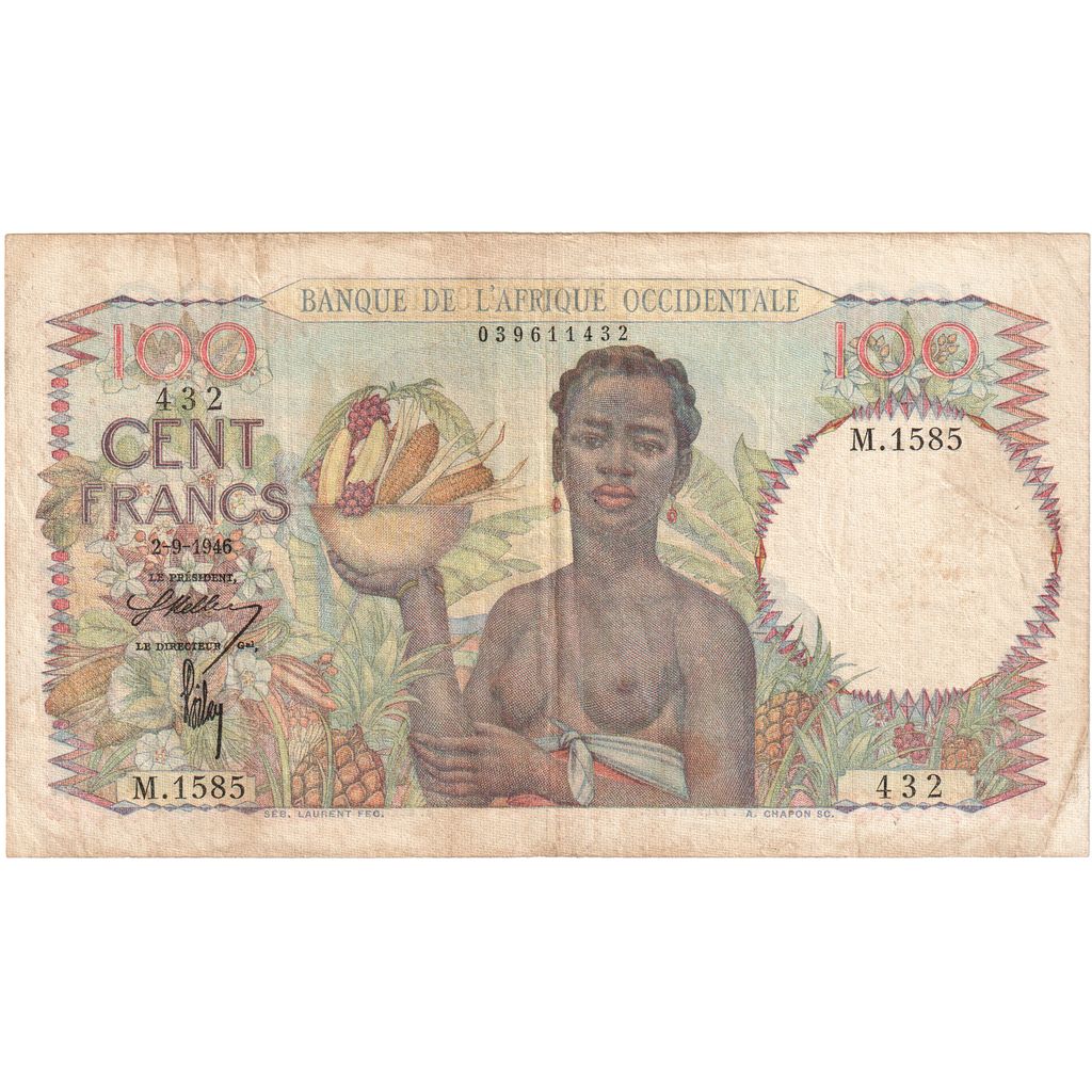África Occidental Francesa,
100 francos,
1946