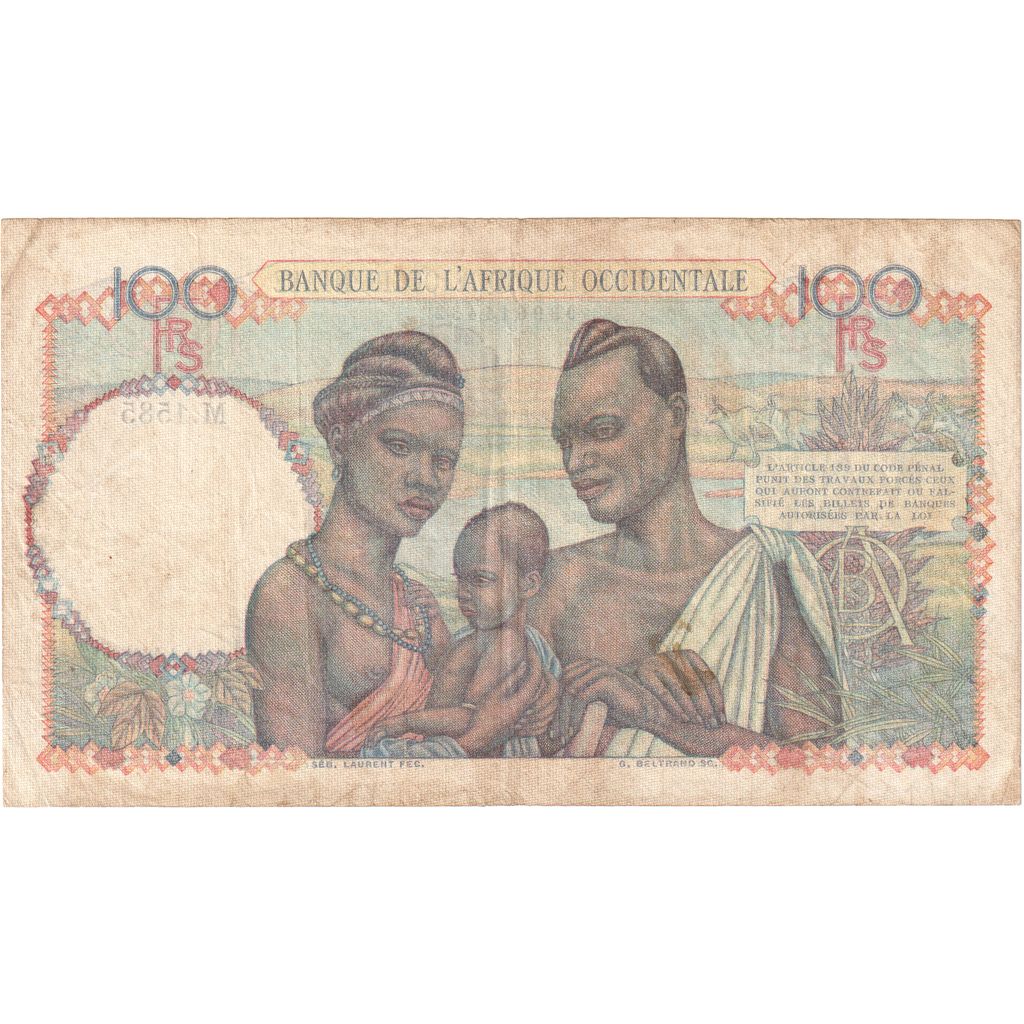 África Occidental Francesa,
100 francos,
1946