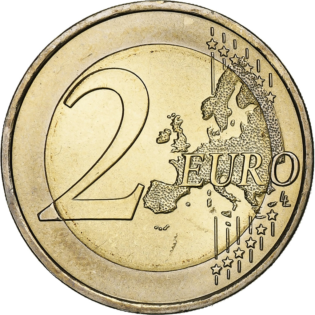 Portugal,
2 euros,
30 años Drapeau europeo