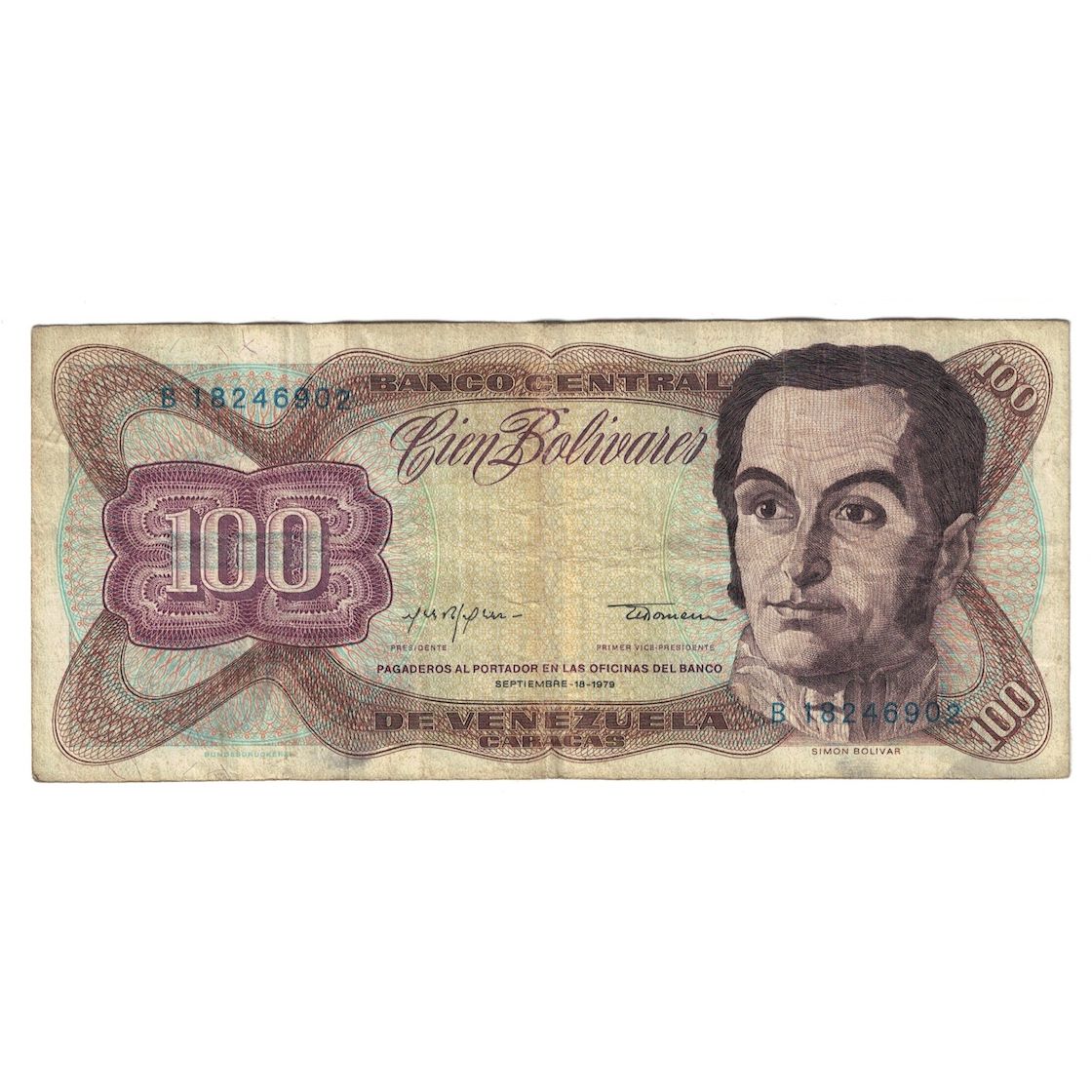 Billete de Venezuela
100 bolívares