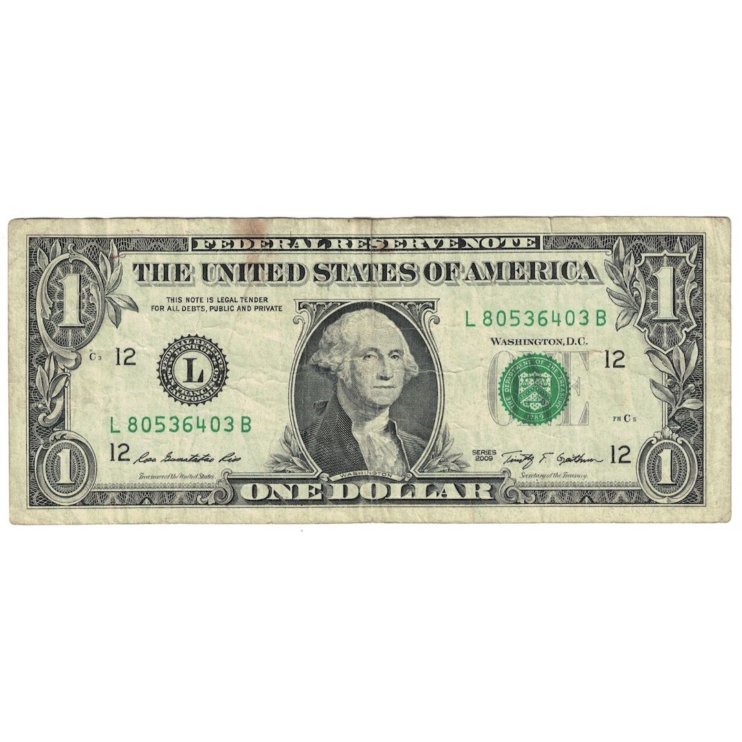 Billete de banco, Estados Unidos, Un dólar