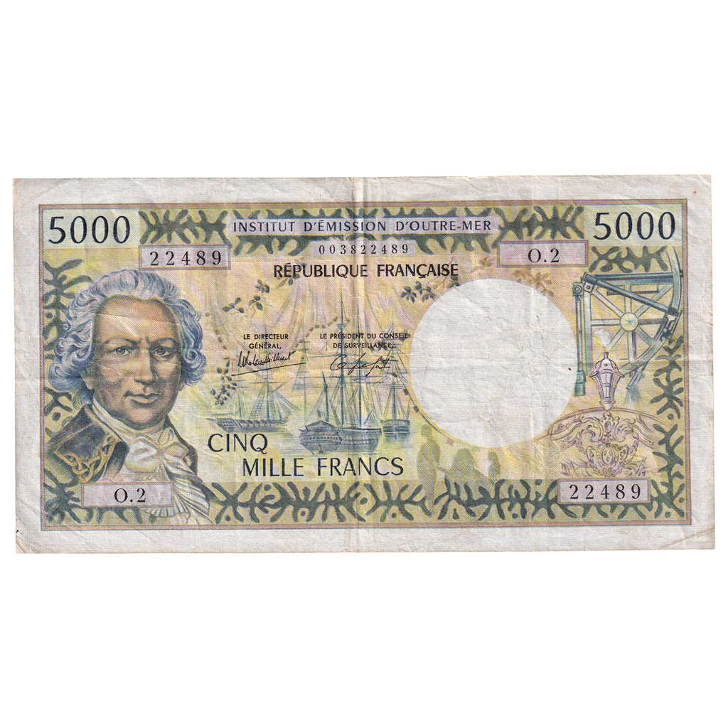 Billete de Tahití de 5000 francos
