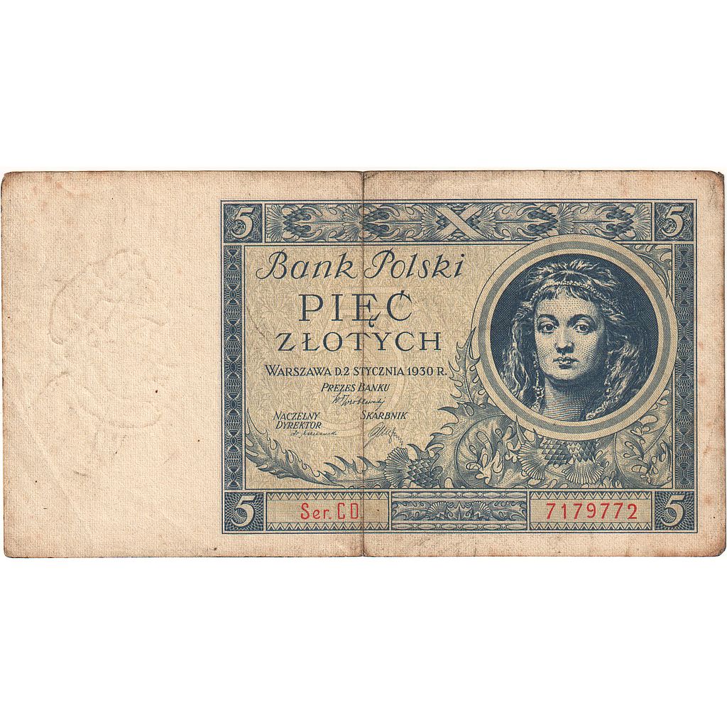 Polonia,
5 Zlotych,
1930
