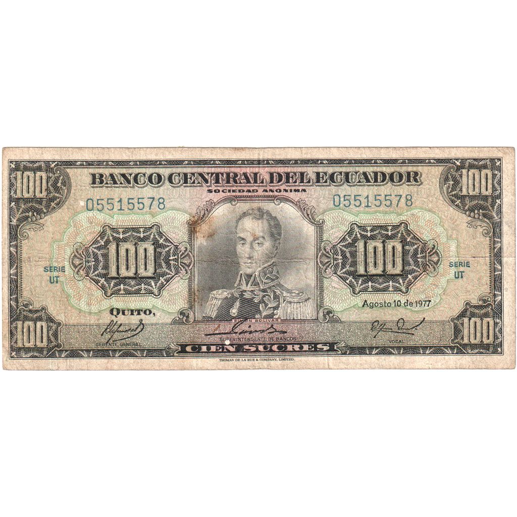 Ecuador,
100 sucres,
1977-08-10