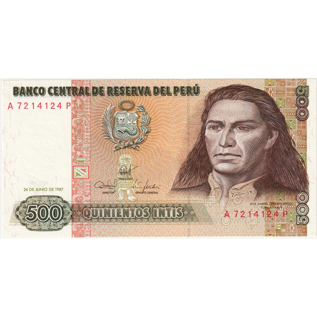 Perú,
500 Intis,
1987-06-26