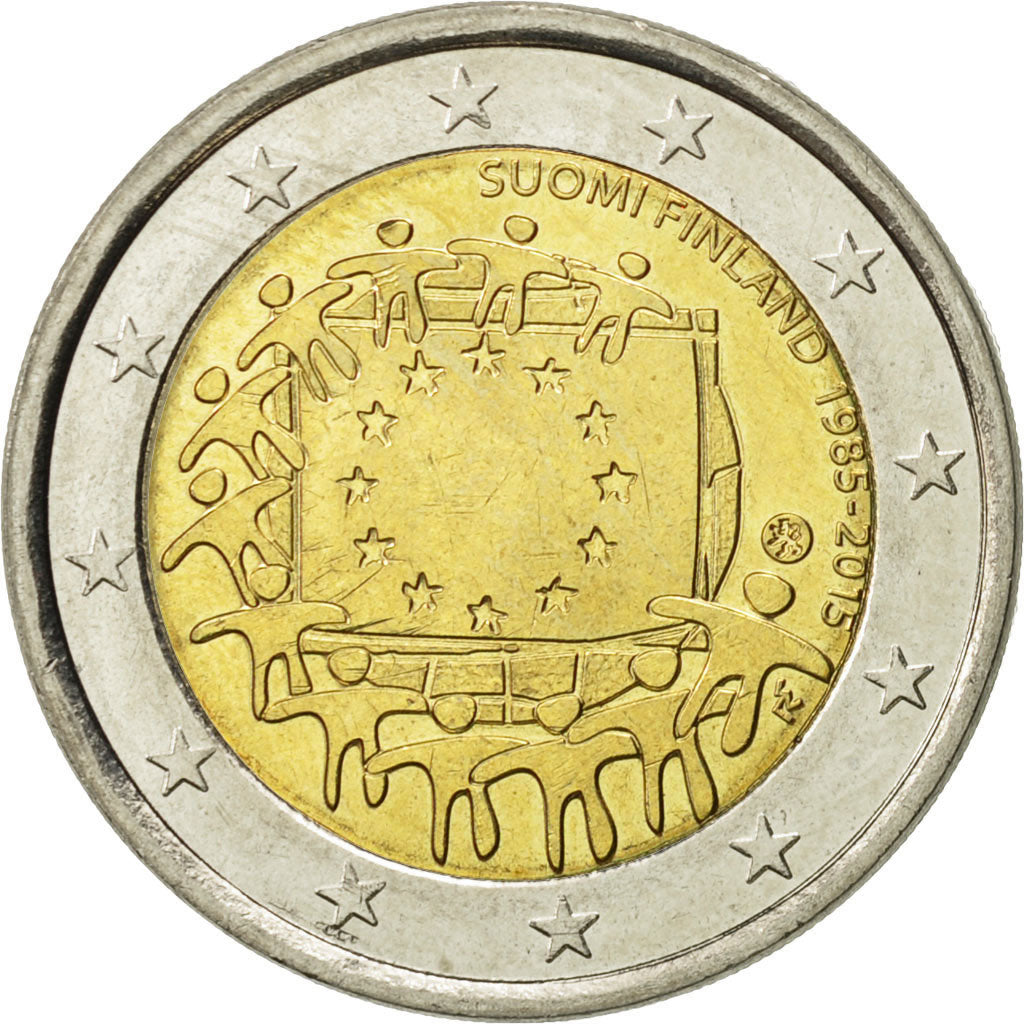 Finlandia,
2 euros,
Drapeau europeo