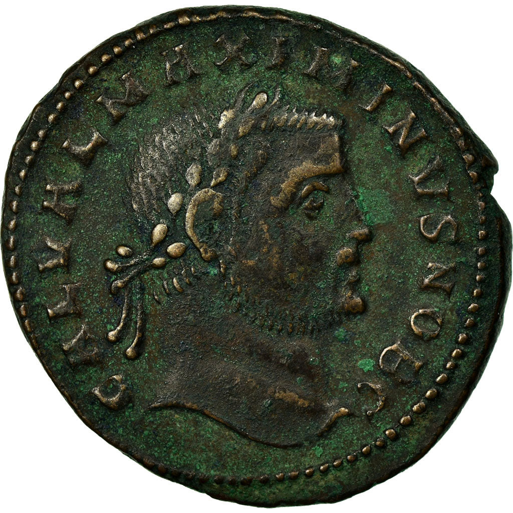 Acuñar,
Maximino II,
Follis