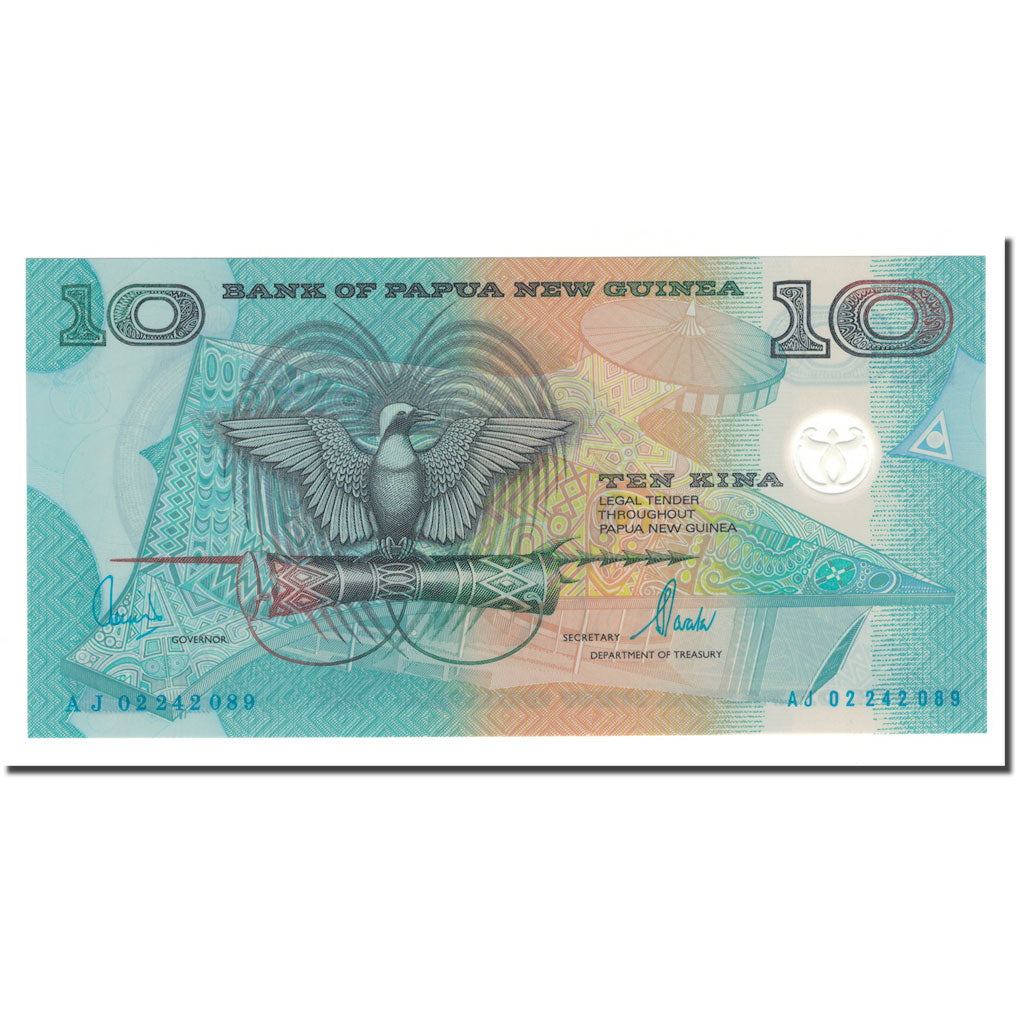 billete de banco,
Papúa Nueva Guinea,
10 kinas